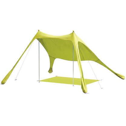 Outsunny Carpa Playa Plegable Con Esterilla Upf50+ Postes De Aluminio Pala Bolsa_0