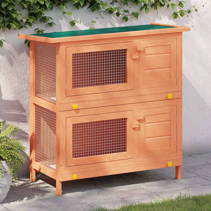 Vidaxl Casa De Animales Pequeños Jaula Conejera 4 Puertas Madera_1