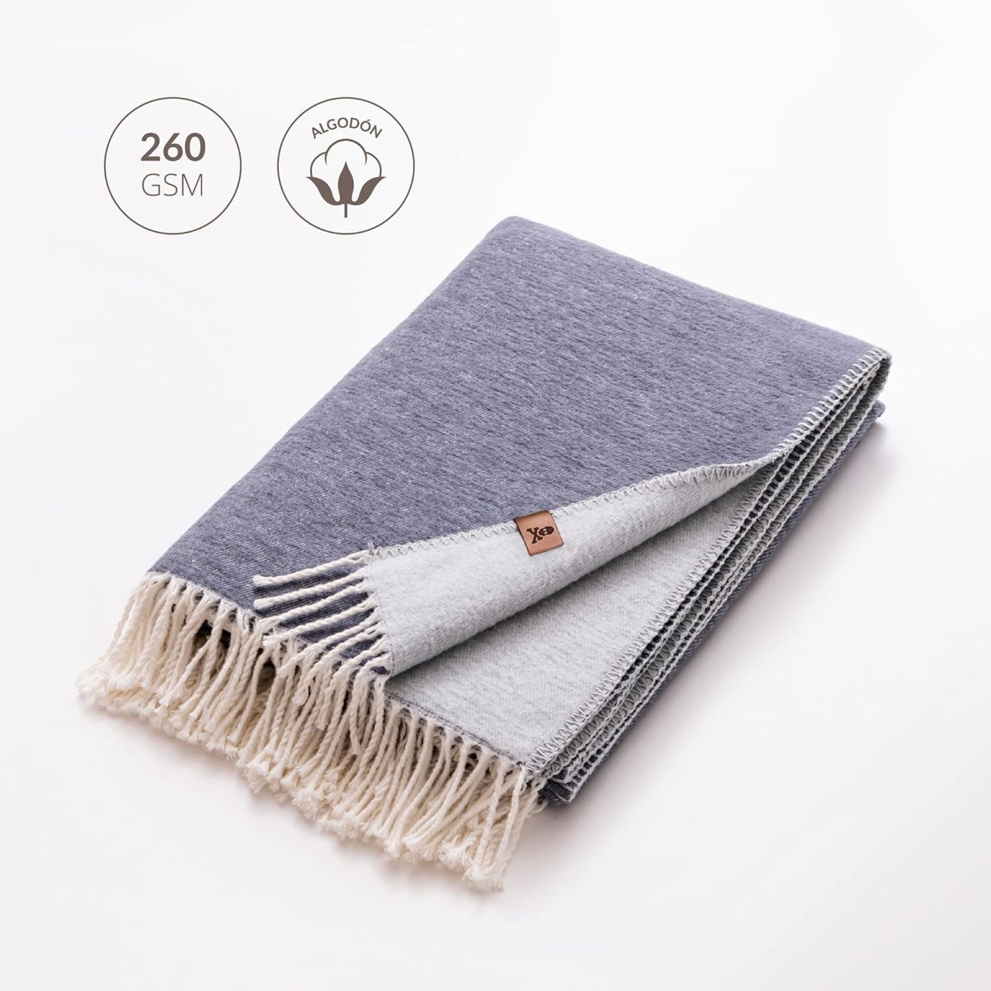 Manta Scotch 140x190 60% Algodón 40% Acrílico 320gsm Azul Scalpers Home_1