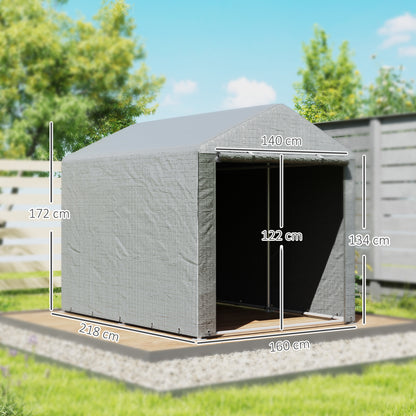Outsunny Carpa De Jardín Para Herramientas Bicicletas Motos 1,6x2,2x1,7 M Gris_2