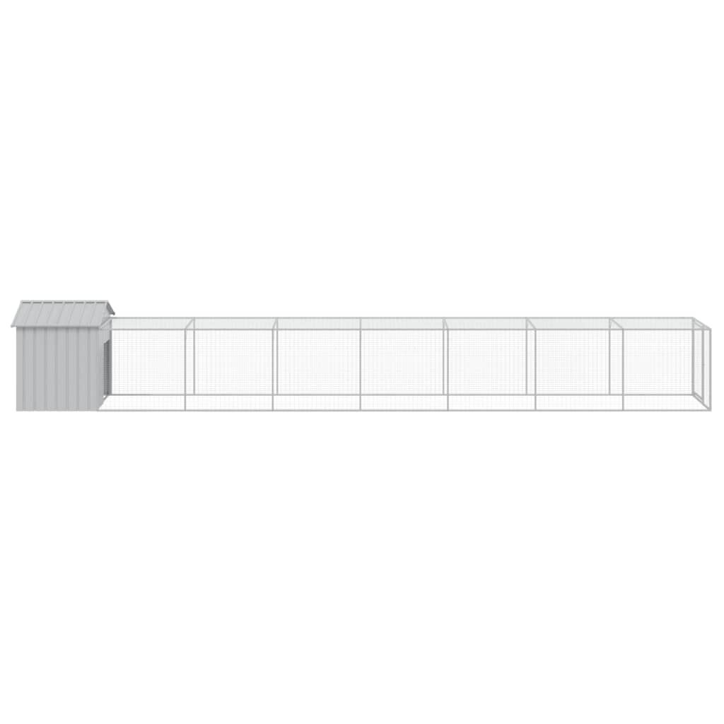 Vidaxl Gallinero Con Corral Acero Galvanizado Gris Claro 117x813x123cm_3