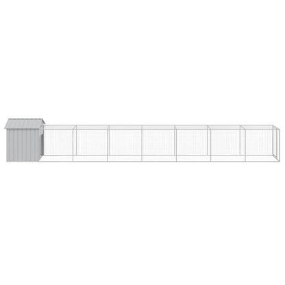 Vidaxl Gallinero Con Corral Acero Galvanizado Gris Claro 117x813x123cm_3