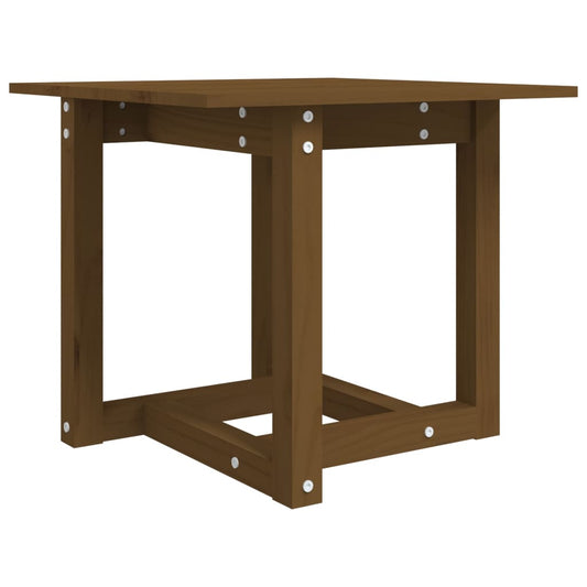 Mesa De Centro Madera Maciza De Pino Marrón Miel 50x50x45 Cm_0
