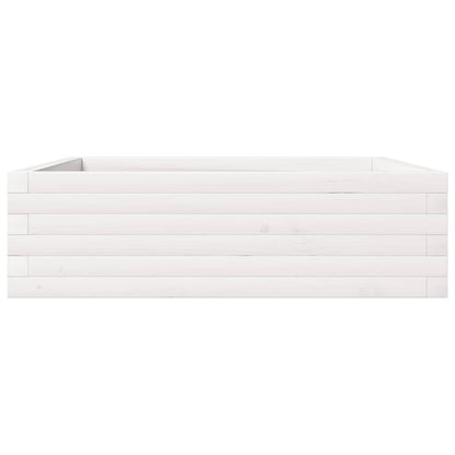 Jardinera De Madera Maciza De Pino Blanca 80x80x23 Cm_4