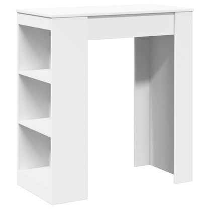 Mesa Alta Con Estantes Madera Ingeniería Blanca 95x47x103,5 Cm_0