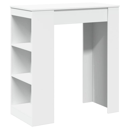 Mesa Alta Con Estantes Madera Ingeniería Blanca 95x47x103,5 Cm_0
