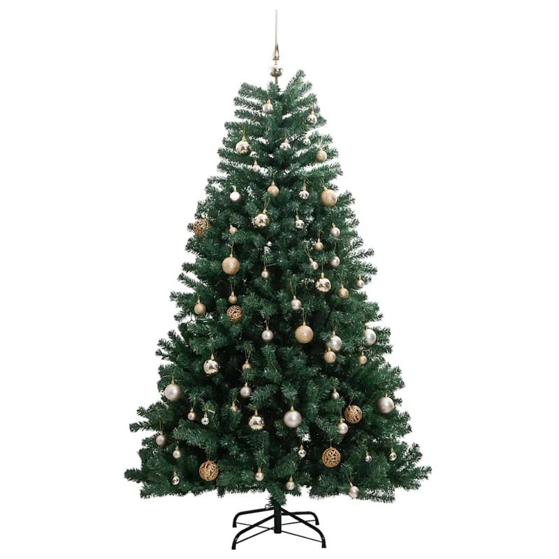Vidaxl Árbol De Navidad Artificial Con Bisagras 150 Led Y Bolas 150 Cm_3