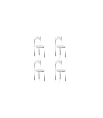 Pack De 4 Sillas Md-gabia Tapizadas En Tejido Pu Blanco, 89cm(alto) 40cm(ancho) 45cm(largo_2