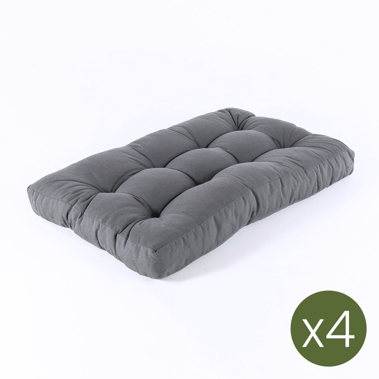 Pack 4 Cojines Asiento Para Palet, Tamaño: 80x120x16 Cm, Olefin Color Gris, Repelente Al Agua_2