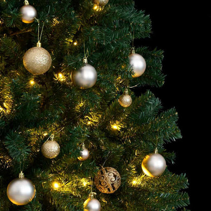 Vidaxl Árbol De Navidad Artificial Con Bisagras 150 Led Y Bolas 150 Cm_1