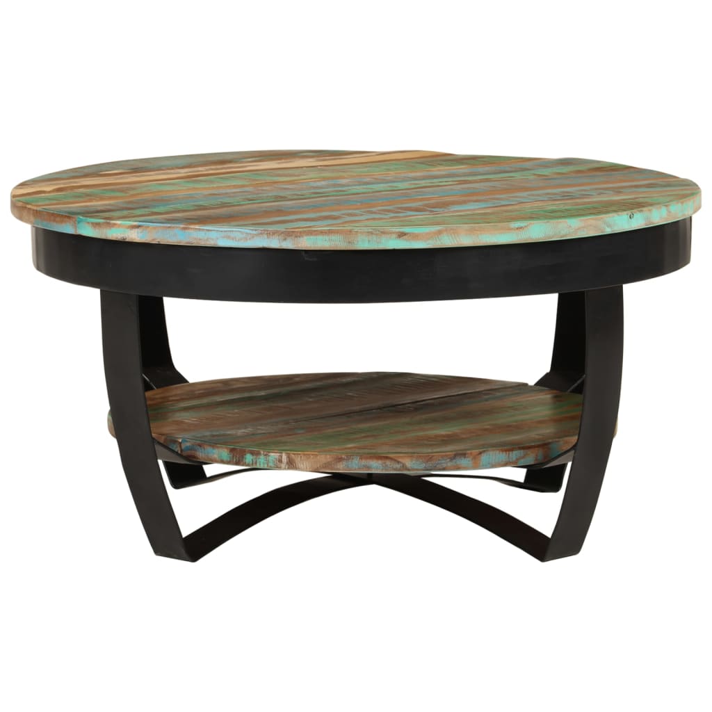 Mesa De Centro Madera Maciza Reciclada 65x32 Cm_1