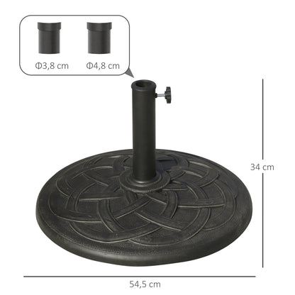 Outsunny Base Para Sombrilla Jardín Peso 19 Kg Para Mástil De 38/48mm Ø54,5x34cm_2