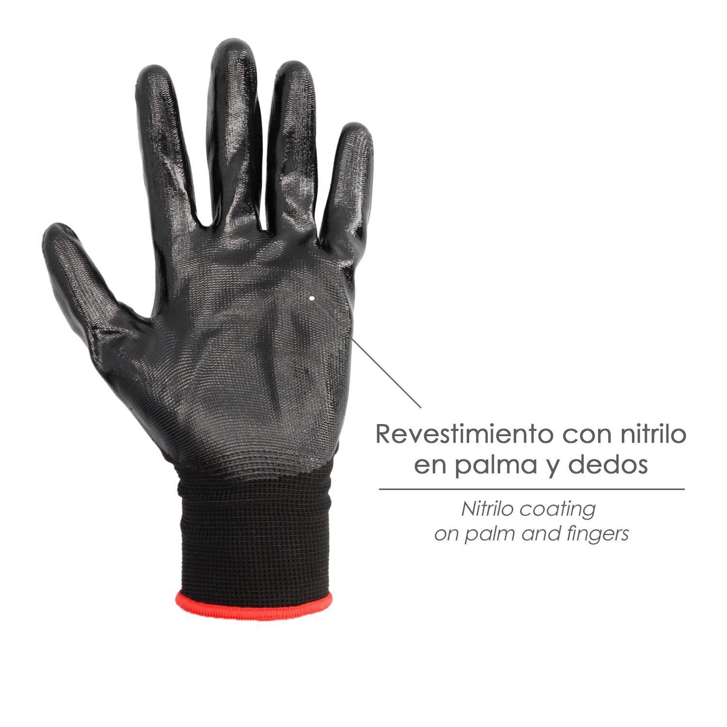 Guantes Nitrilo / Nylon Impregnado 8 (par)