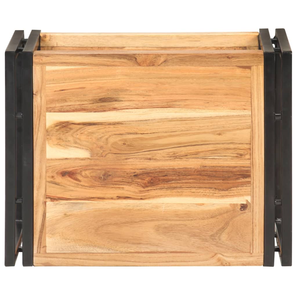 Mesa Auxiliar De Madera Maciza De Acacia 40x30x40 Cm_1
