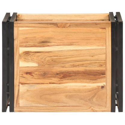 Mesa Auxiliar De Madera Maciza De Acacia 40x30x40 Cm_1