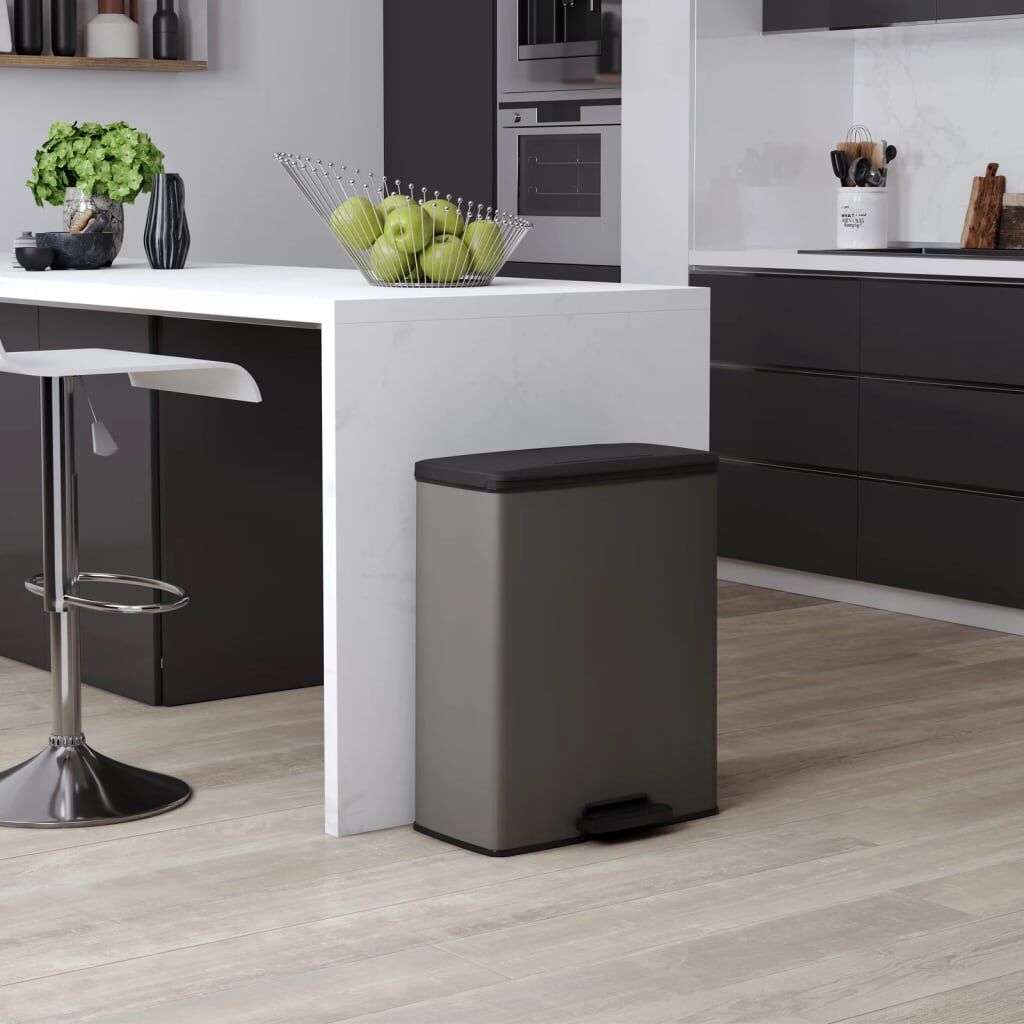Curver Papelera De Pedal Deco Rectangular Gris Frío 65 L_1