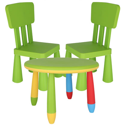 Mesita Infantil Rectangular Verde, Y 2 Sillas_0