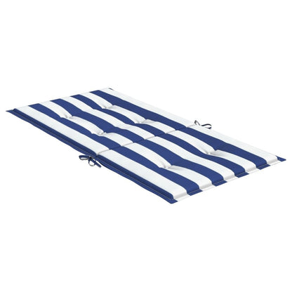 Vidaxl Cojines Silla De Respaldo Bajo 4 Uds Tela A Rayas Azul Y Blanco_4