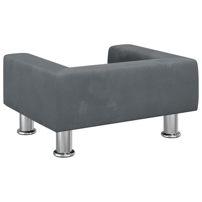 Cama Para Perros De Terciopelo Gris Oscuro 50x40x26,5 Cm / Vetonek_4