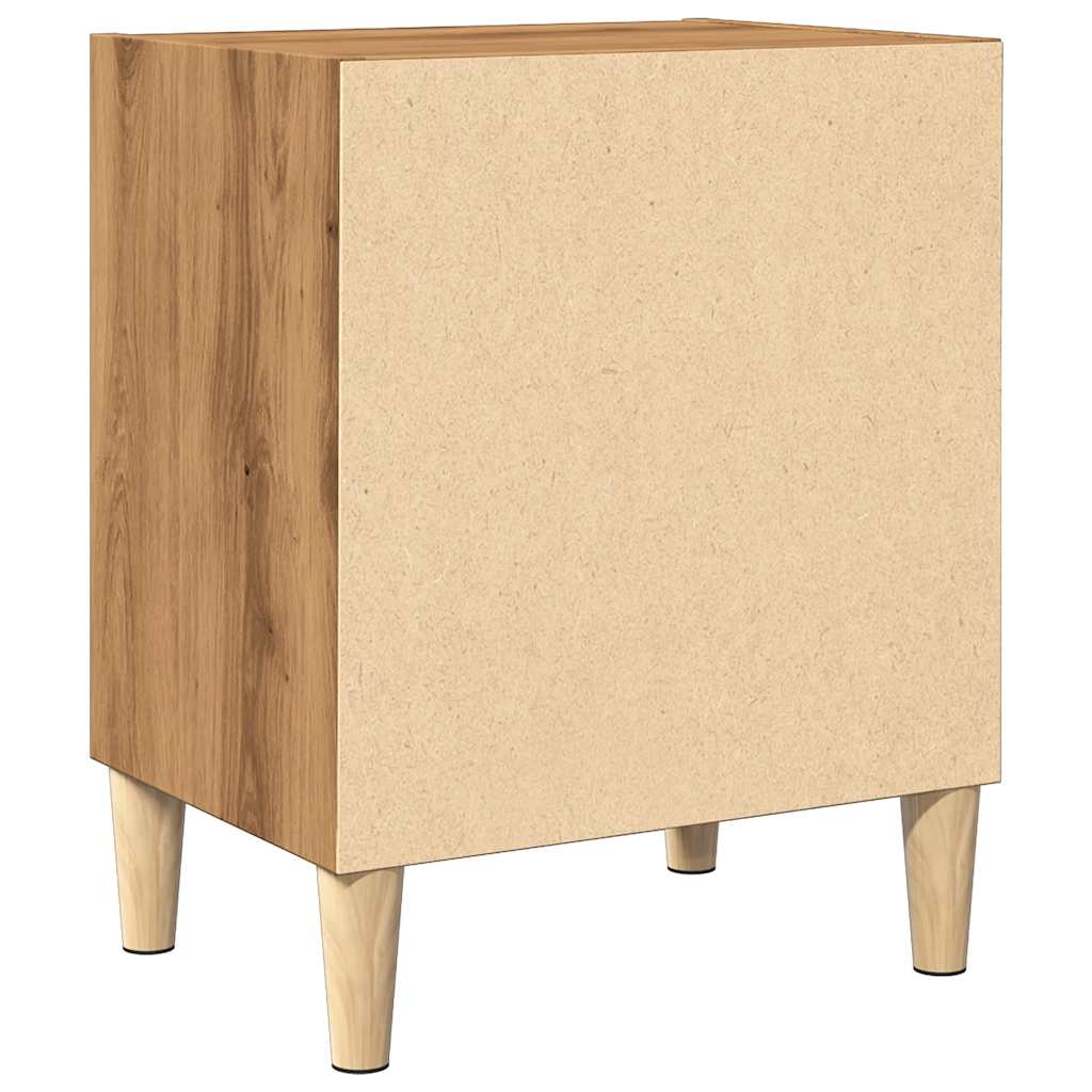 Mesita De Noche Madera De Ingeniería Roble Artisian 40x30x50 Cm_4