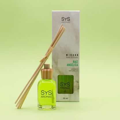 Ambientador Mikado Raíz Angélica Mármol SYS Aromas 50 ml | Aroma Herbal y Balsámico | Refrescante_1
