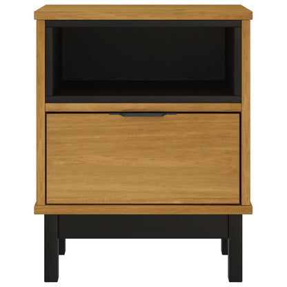 Mesita De Noche Flam Madera Maciza De Pino 40x35x50 Cm_3