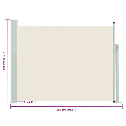 Vidaxl Toldo Lateral Retráctil De Jardín Color Crema 140x500 Cm_2