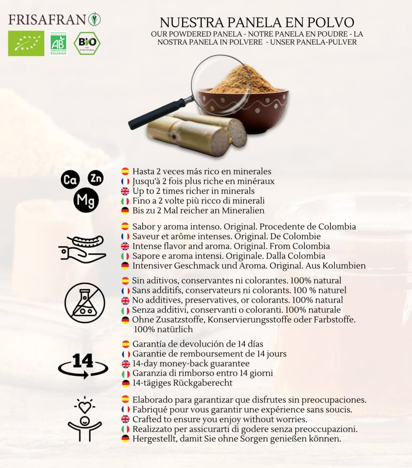 Panela Pulverizada Ecológica - Calidad Y Sabor | Frisafran 5 Kg_2