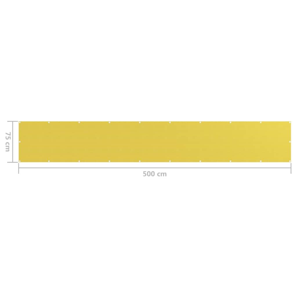 Vidaxl Toldo Para Balcón Hdpe Amarillo 75x500 Cm_2