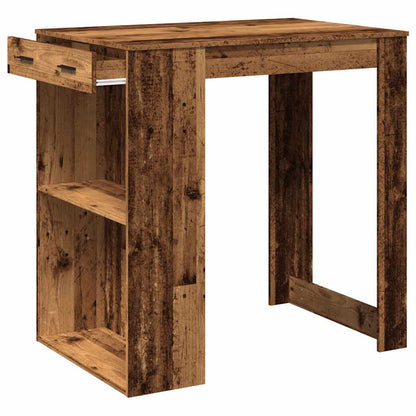 Mesa Alta De Bar Madera Ingeniería Envejecida 102x70x103,5 Cm_2