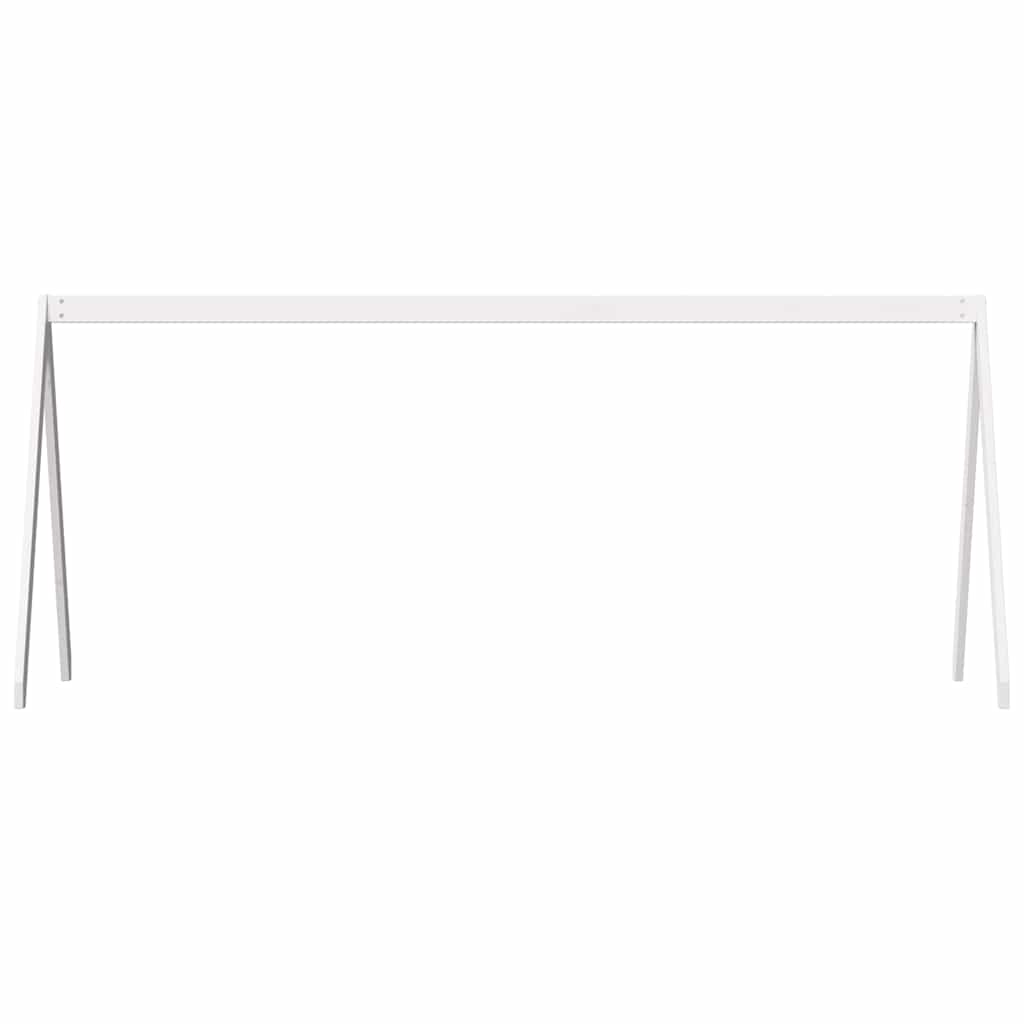 Techo De Cama Infantil Madera Maciza Blanco 209x95,5x88 Cm_3