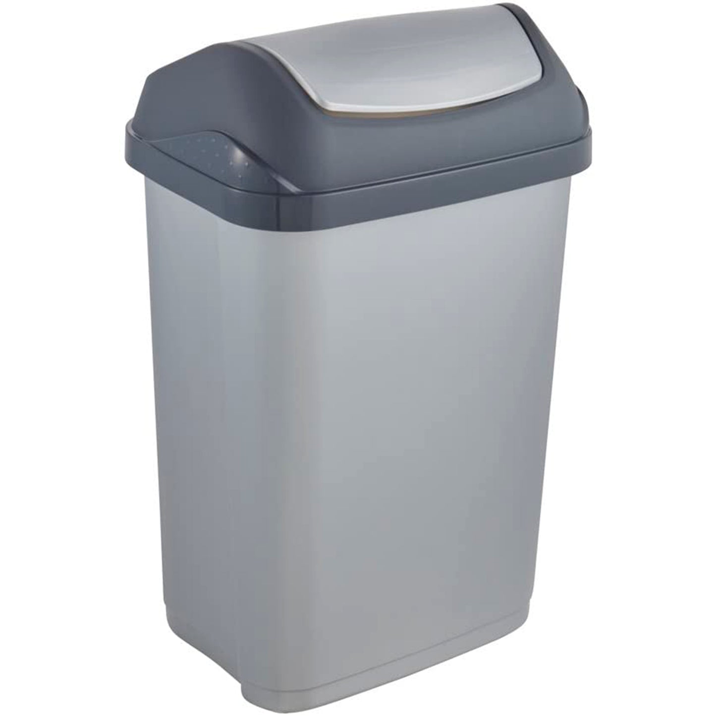 Cubo De Basura Con Tapa Basculante, 25 L, Swantje, Plateado_1