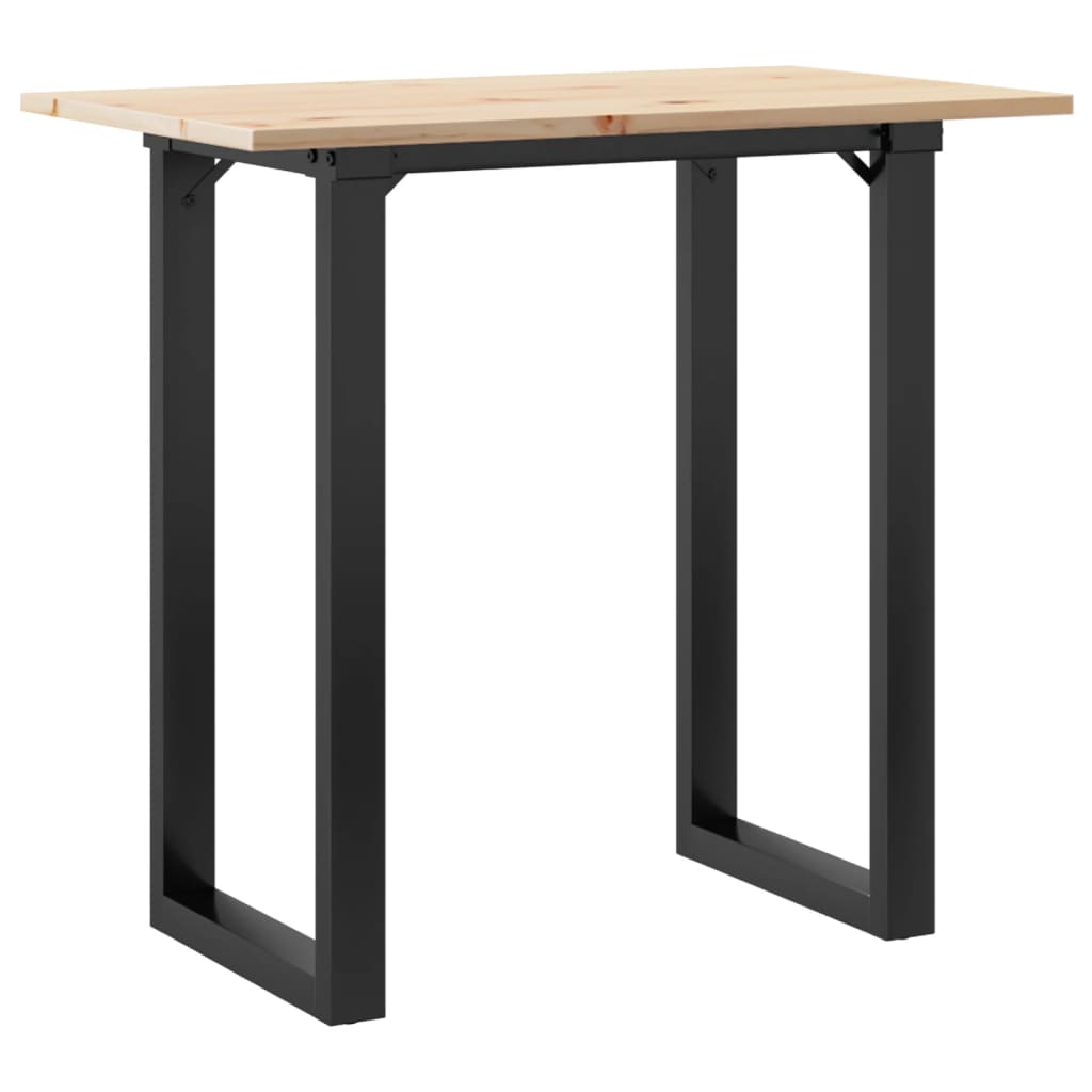 Mesa De Comedor Marco O Madera Maciza Pino Y Acero 80x50x75,5cm_4