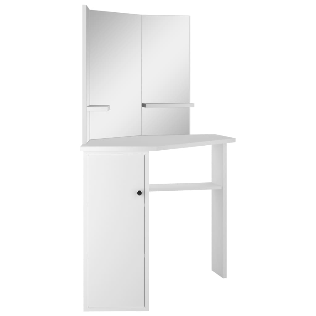 Mesa Tocador De Maquillaje De Esquina Blanca_2