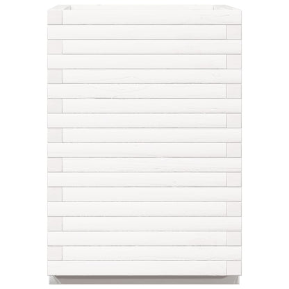Jardinera Madera Maciza De Pino Blanco 50x50x72 Cm_5