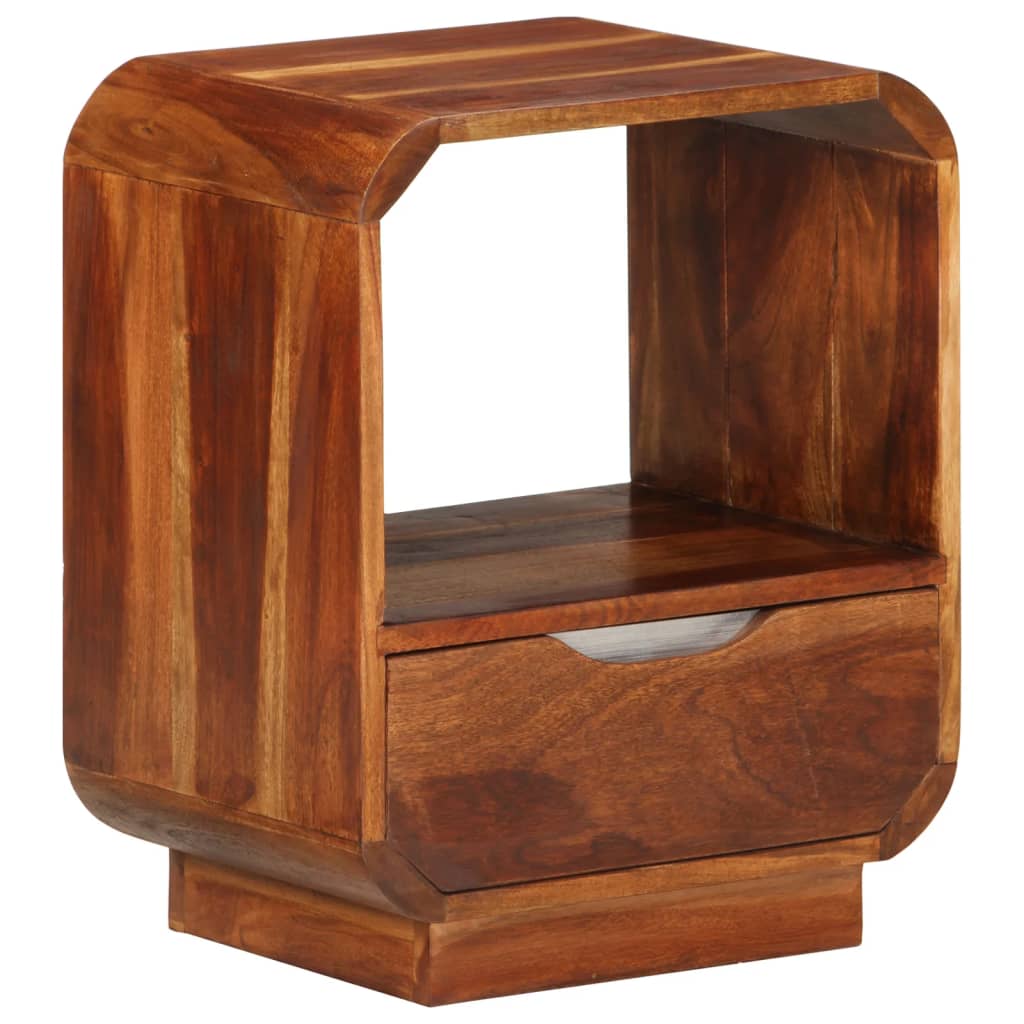 Mesitas De Noche Cajón 2 Uds Madera Maciza Sheesham 40x30x50 Cm_0