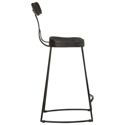 Taburetes De Barra 2 Uds Negro 49x43x88 Cm Madera Maciza Mango_1