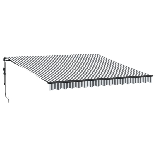 Toldo Retráctil Automático Luz Led Antracita Blanco 400x350 Cm_0