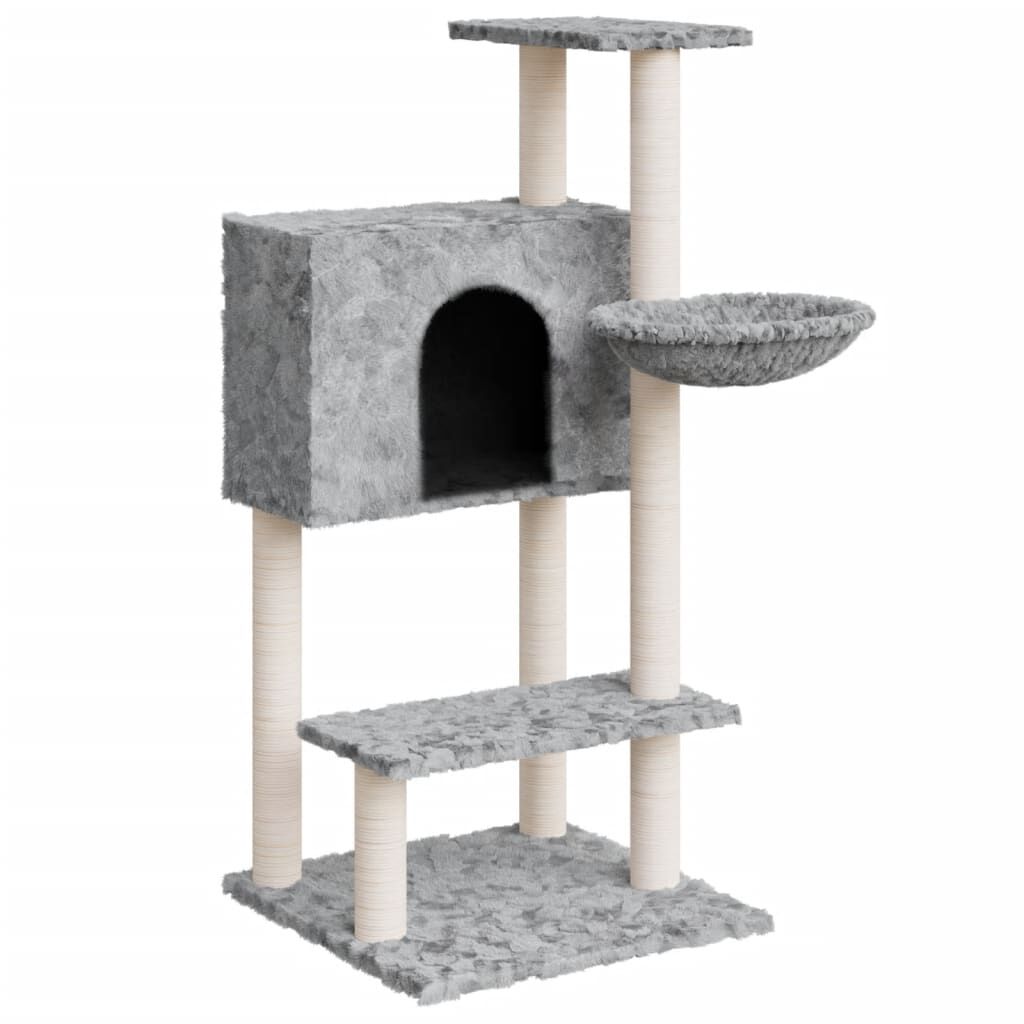 Vidaxl Rascador Para Gatos Con Postes De Sisal Gris Claro 108,5 Cm_0
