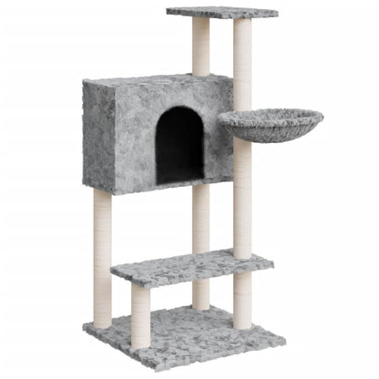 Vidaxl Rascador Para Gatos Con Postes De Sisal Gris Claro 108,5 Cm_0