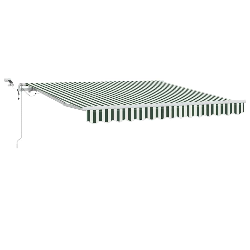 Toldo Retráctil Verde Y Blanco 300 X 250 Cm Poliéster_0