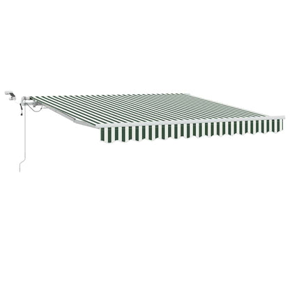Toldo Retráctil Verde Y Blanco 350 X 250 Cm Poliéster_0