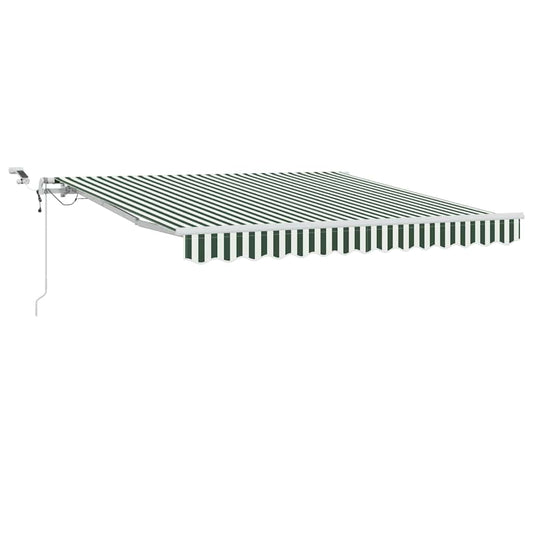 Toldo Retráctil Verde Y Blanco 350 X 250 Cm Poliéster_0