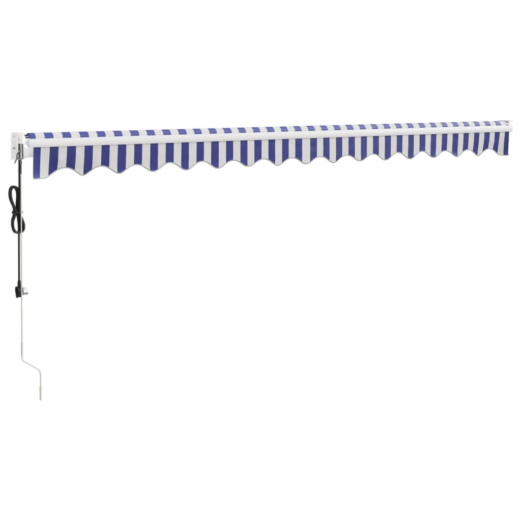 Toldo Retráctil Automático Azul Y Blanco 4,5x3 M_3