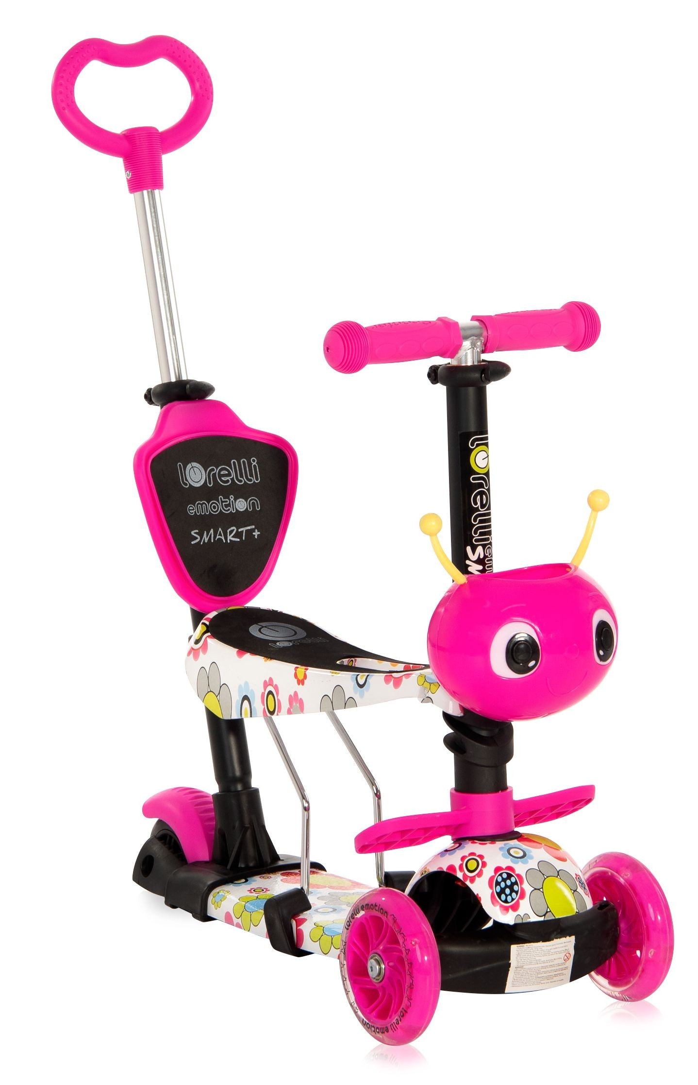 Patinete Infantil Con Asiento Y Respaldo Smart Plus Pink Flowers_0