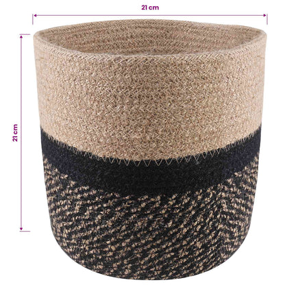Set De Macetas De Planta 2 Uds. Natural Y Negro Ø 21 X 21 Cm_5
