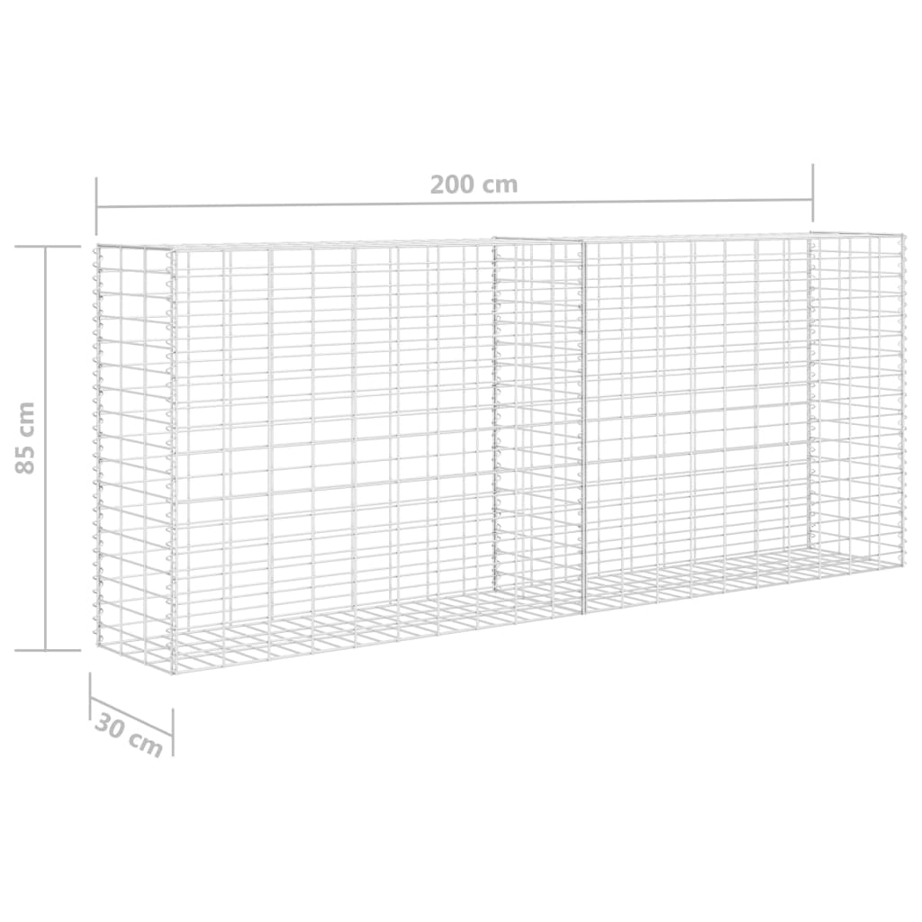 Cesta De Gaviones De Acero Galvanizado 85x30x200 Cm / Vetonek_0