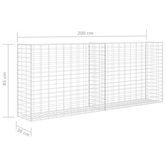 Cesta De Gaviones De Acero Galvanizado 85x30x200 Cm / Vetonek_0