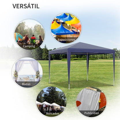 Outsunny Carpa Desmontable 3x3 M Con 4 Orificios De Drenaje Y Marco De Metal_4