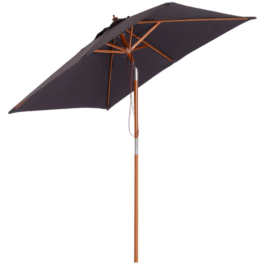 Outsunny Sombrilla Terraza Exterior 200x150 Cm Con Ángulo Ajustable Gris Oscuro_0